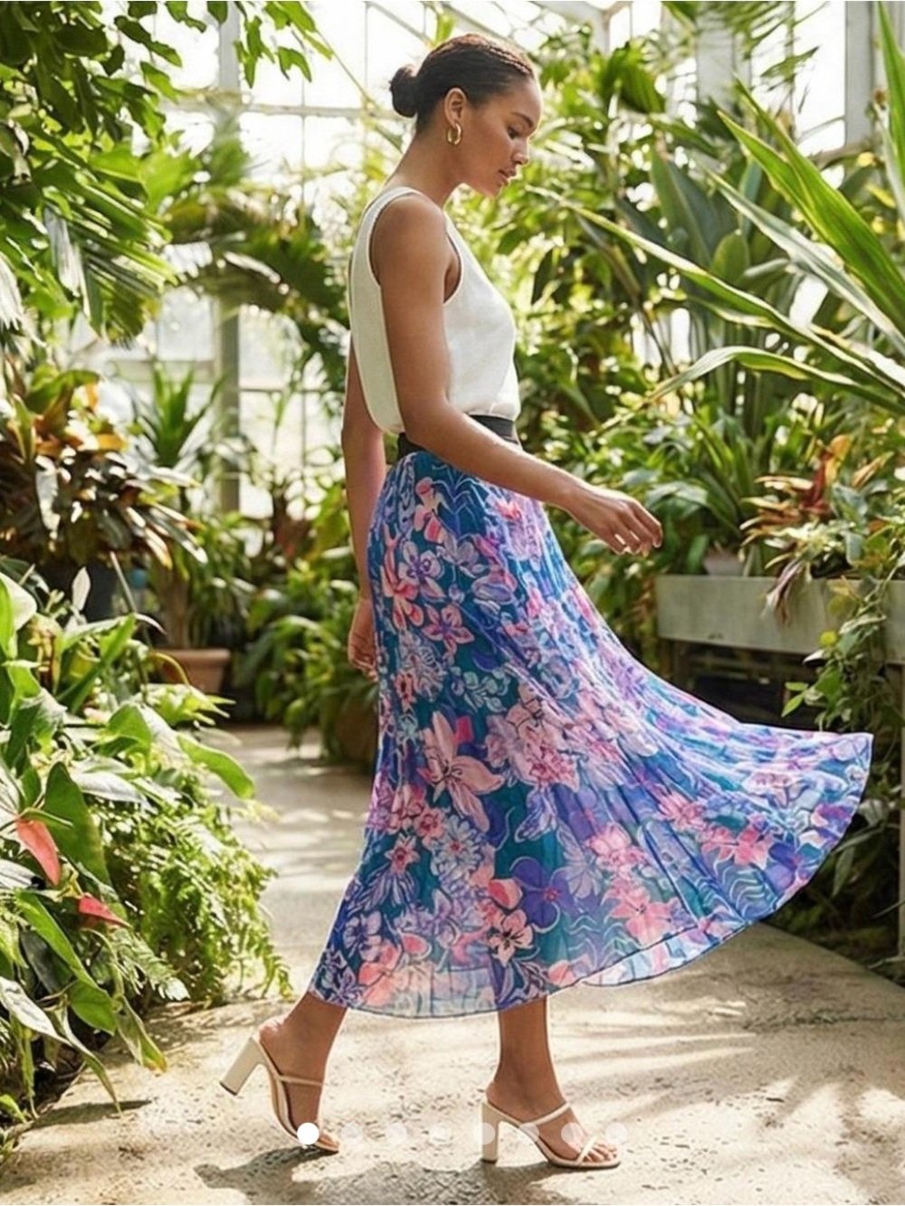 Lilly Pulitzer Giavana Skirt Tanzanian Teal Moonlight Garden Size S